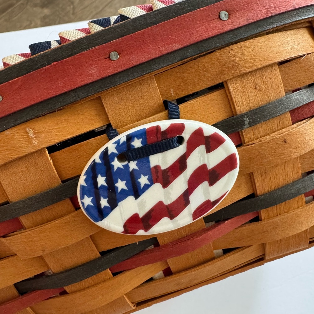 Longaberger 1999 All American Blue Ribbon Basket With Small Basket 1998 Set of 2 - Picture 5 of 16